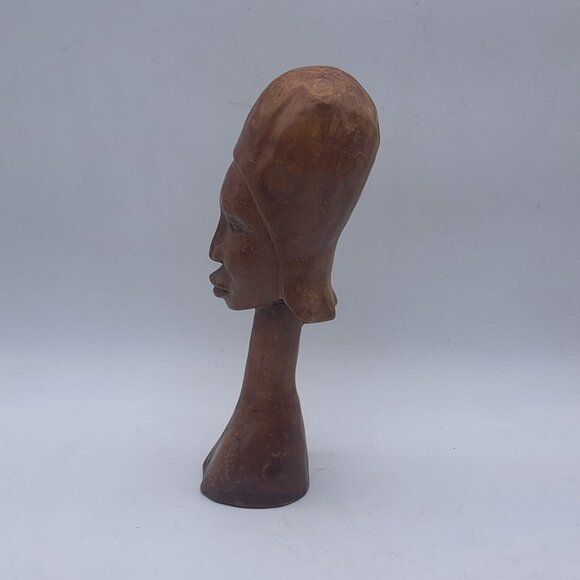 African Hardwood Woman Statue - Picture 3 of 11